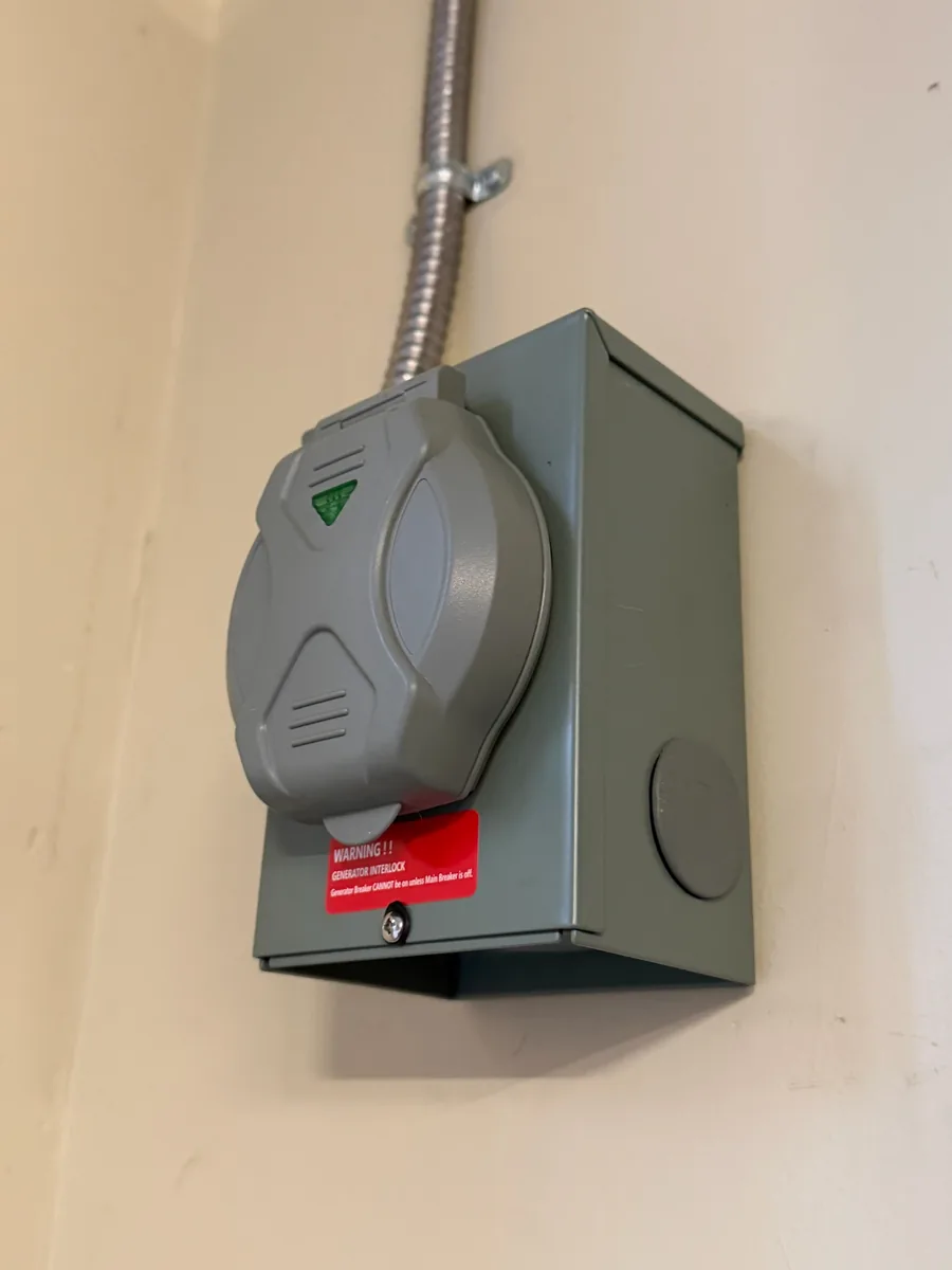 Electrical outlet installed on an exterior wall